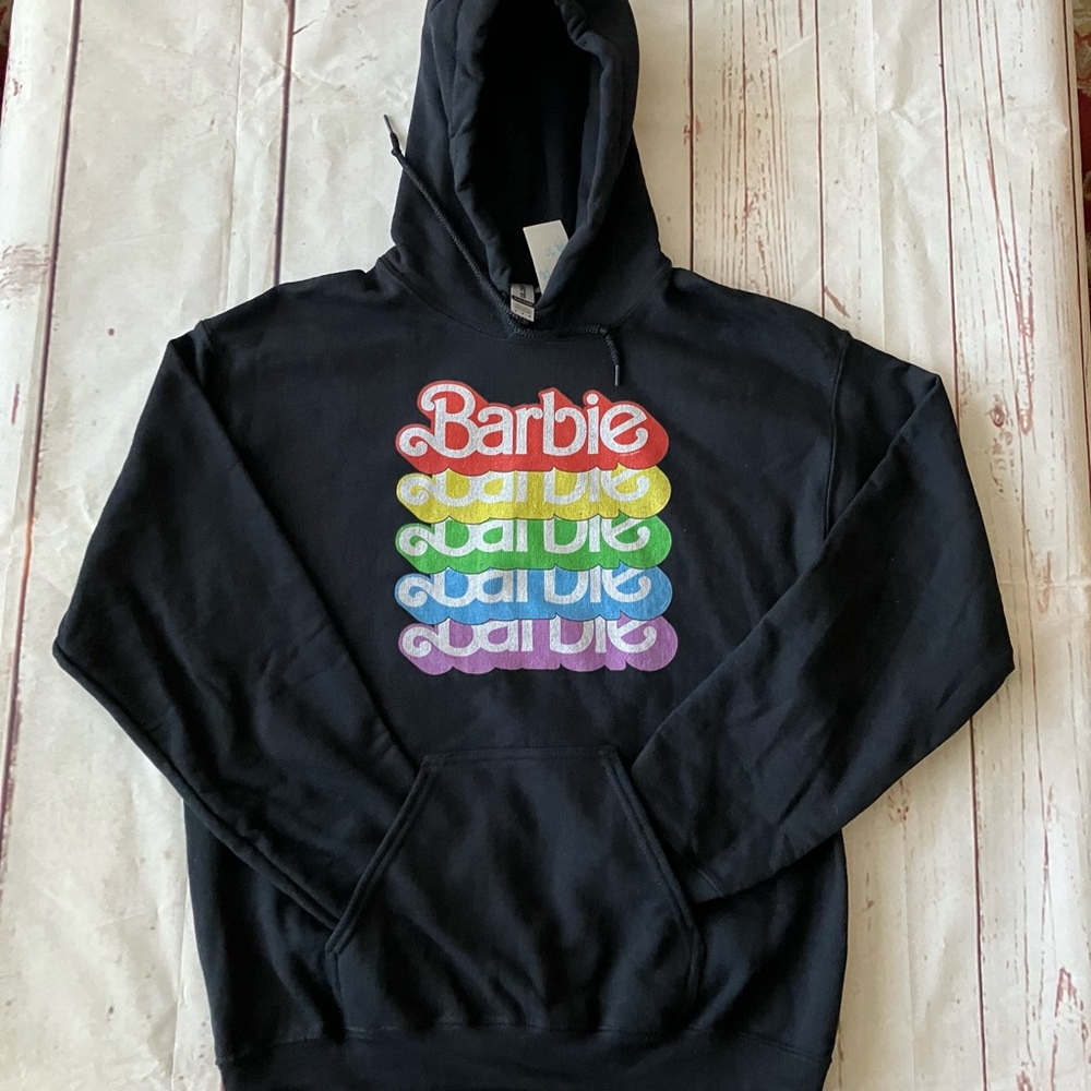 Barbie, rainbow, hooded sweatshirt